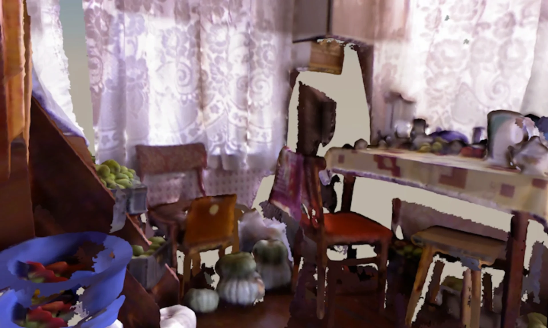 Scanned domestic interior with chairs and a window
