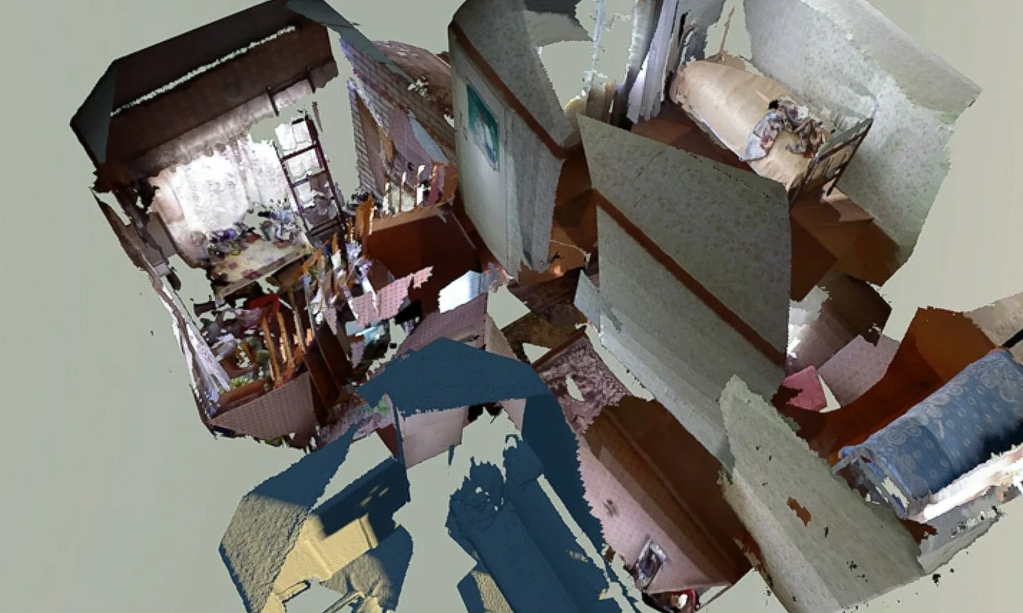 Fragmented digital reconstruction of the room